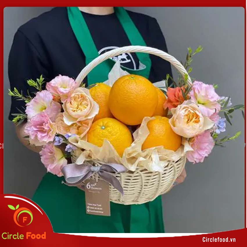 Cách làm giỏ hoa quả biếu Tết