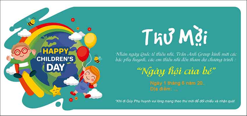 mẫu thư mời tiệc liên hoan quốc tế thiếu nhi 16 2