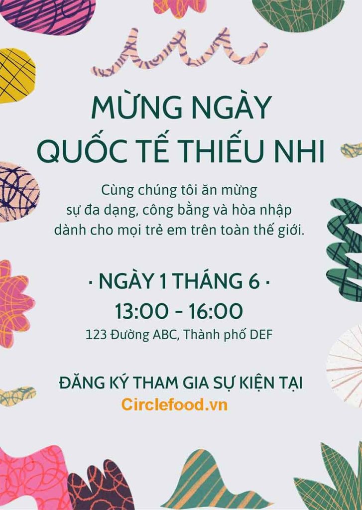 mẫu thư mời tiệc liên hoan quốc tế thiếu nhi 16 2